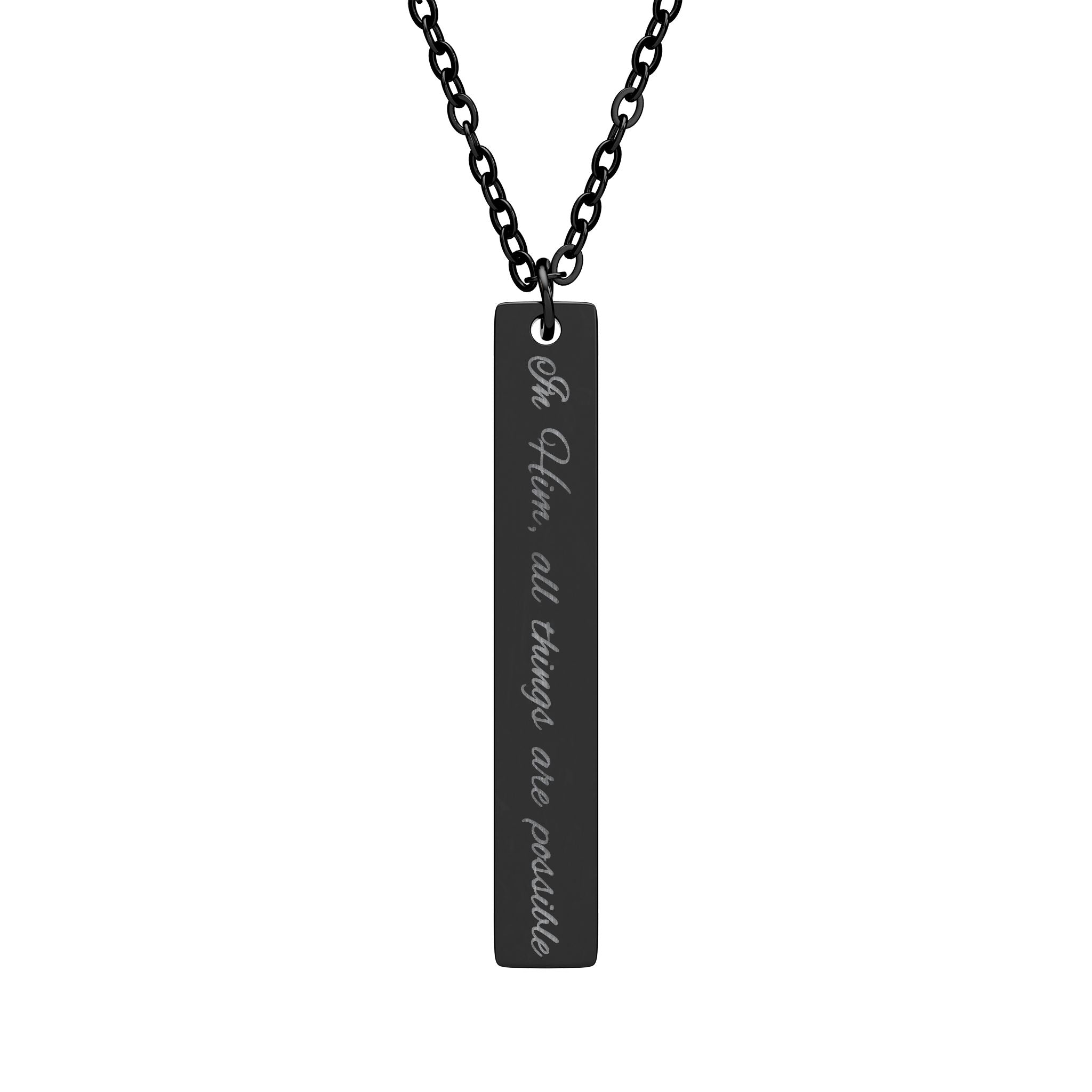 Engraved Vertical Bar Necklace