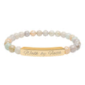 Natural Stone Stretch Bar Bracelet - "Walk by Faith" (Engraving)