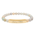 Natural Stone Stretch Bar Bracelet "Every Mile" (Engraving)