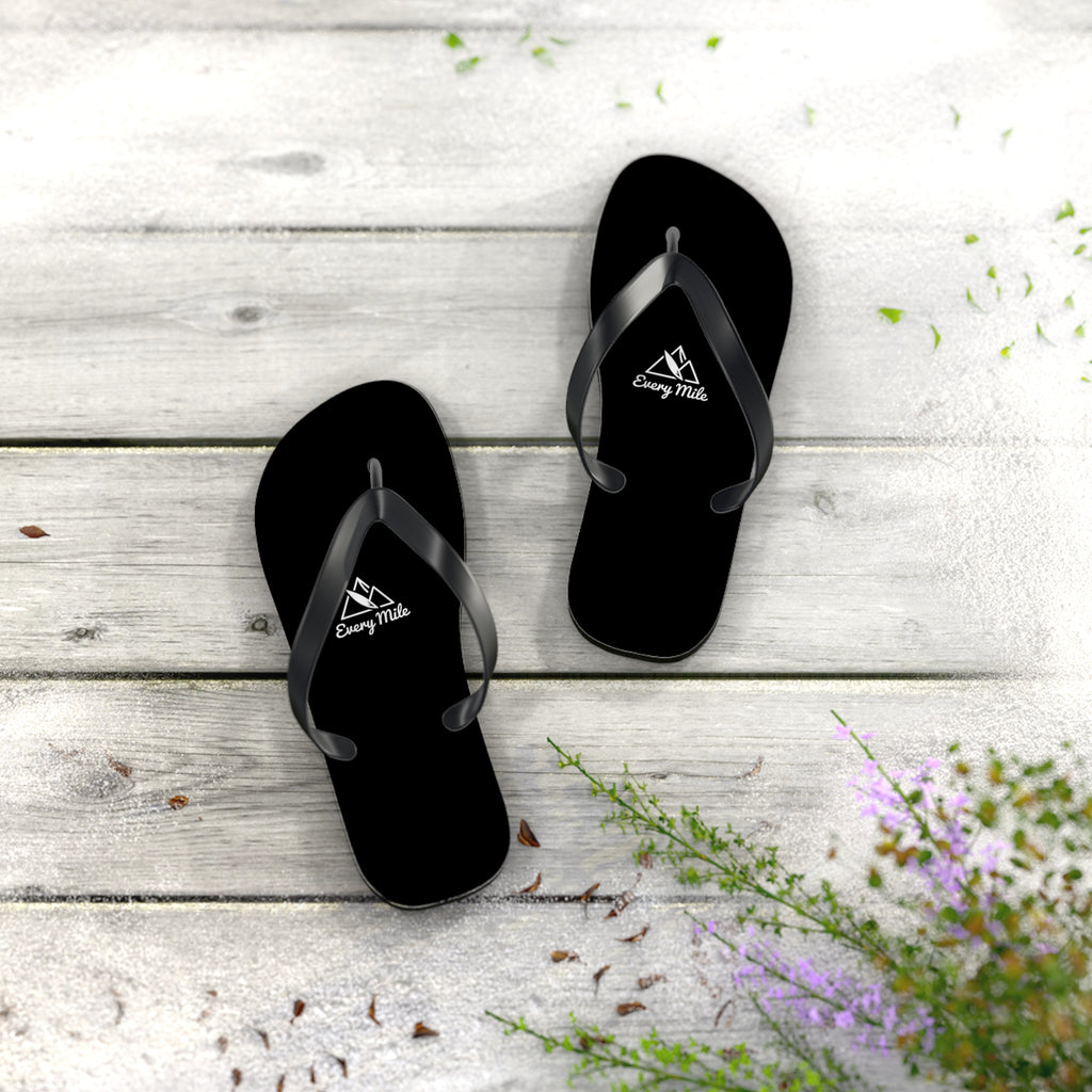 Every Mile Black Flip Flops