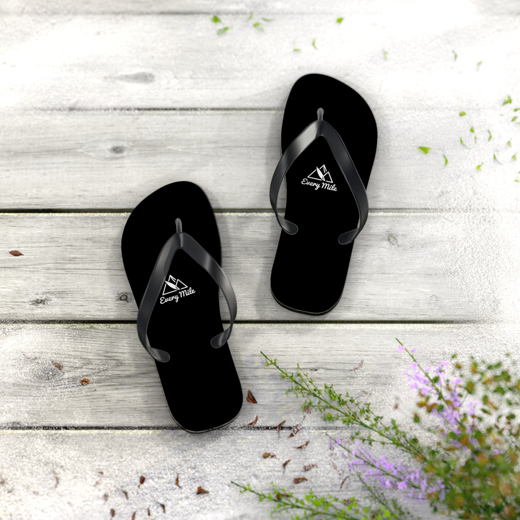 Every Mile Black Flip Flops